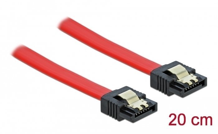 DELOCK καλώδιο SATA , 6 Gb/s, 20cm, κόκκινο 4904