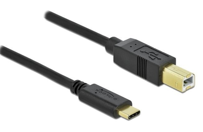 DELOCK καλώδιο USB-C σε USB Type B , 0.5m, μαύρο 812