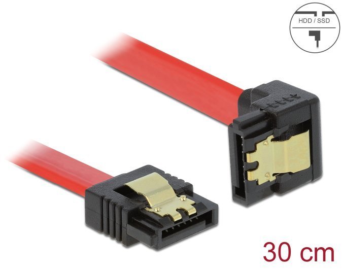 DELOCK καλώδιο SATA , γωνιακό, 6Gb/s, 30cm, κόκκινο 6134 - Image 2