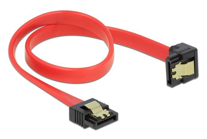 DELOCK καλώδιο SATA , γωνιακό, 6Gb/s, 30cm, κόκκινο 6134
