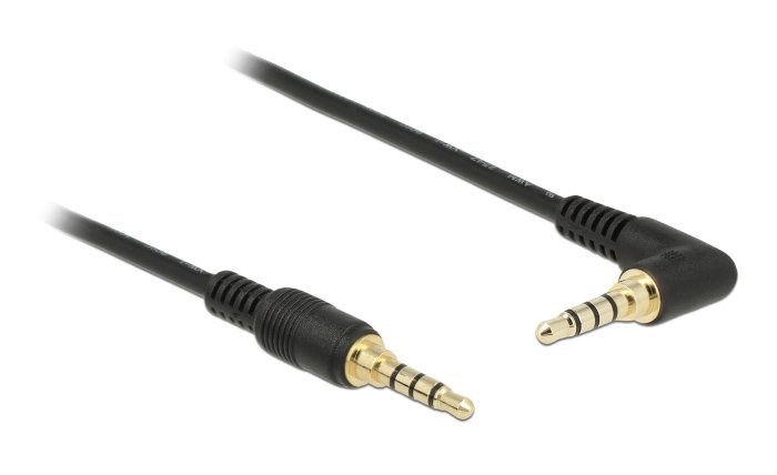 DELOCK καλώδιο 3.5mm , γωνιακό, 24AWG, gold plated, 2m, μαύρο 4640 - Image 3