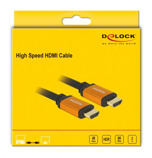 DELOCK καλώδιο HDMI , 8K/60Hz, 48 Gbps, eARC, HDR, 2m, μαύρο 6856 - Image 5