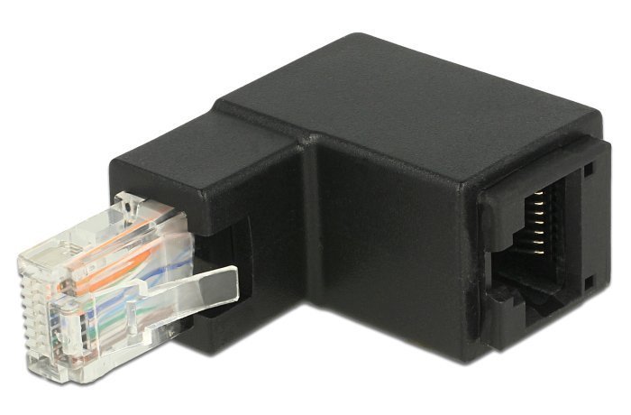 antaptoras RJ45, CAT 6 UTP, goniakos 90°, mayros 7401 Antaptoras 1