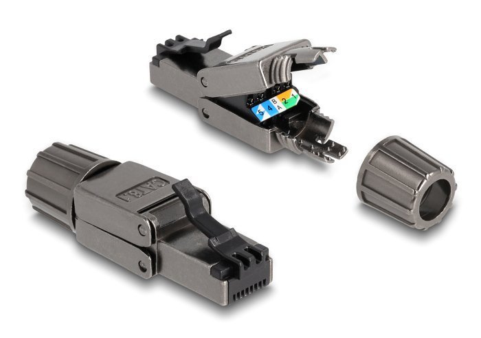 DELOCK βύσμα RJ45 CAT 8.1 STP , tool-free, γκρι 3706