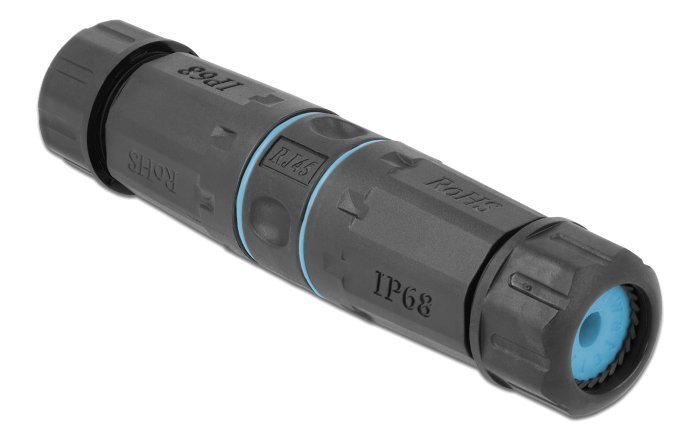 DELOCK αδιάβροχος αμφίδρομος σύνδεσμος RJ45 Cat.6A , μπλε 1772