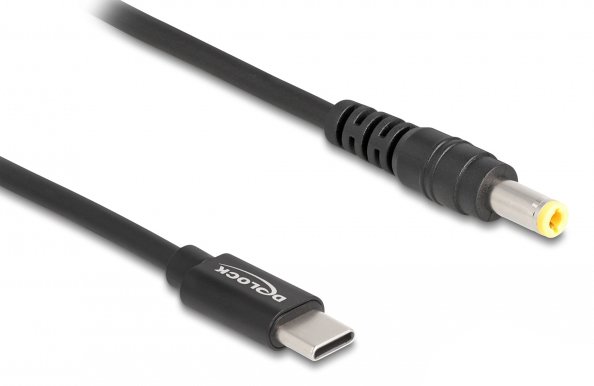 DELOCK καλώδιο τροφοδοσίας , USB-C σε 5.5x2.5mm, 1.5m, μαύρο 3942