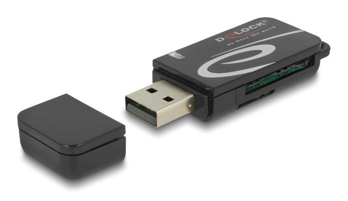 DELOCK card reader  για SD & micro SD, USB, 480Mbps, μαύρο 6048
