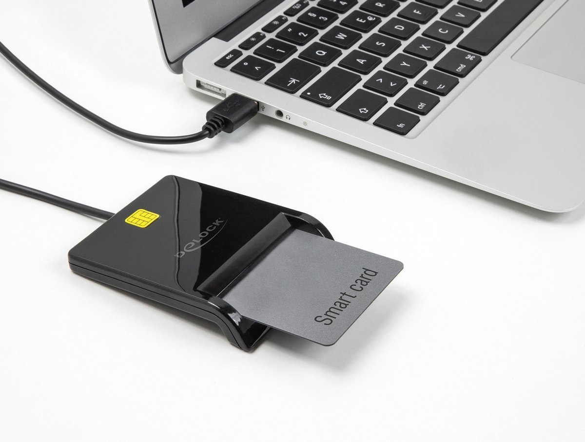 DELOCK card reader για smart card, USB σύνδεση, 480Mbps, μαύρο 9055 - Image 2