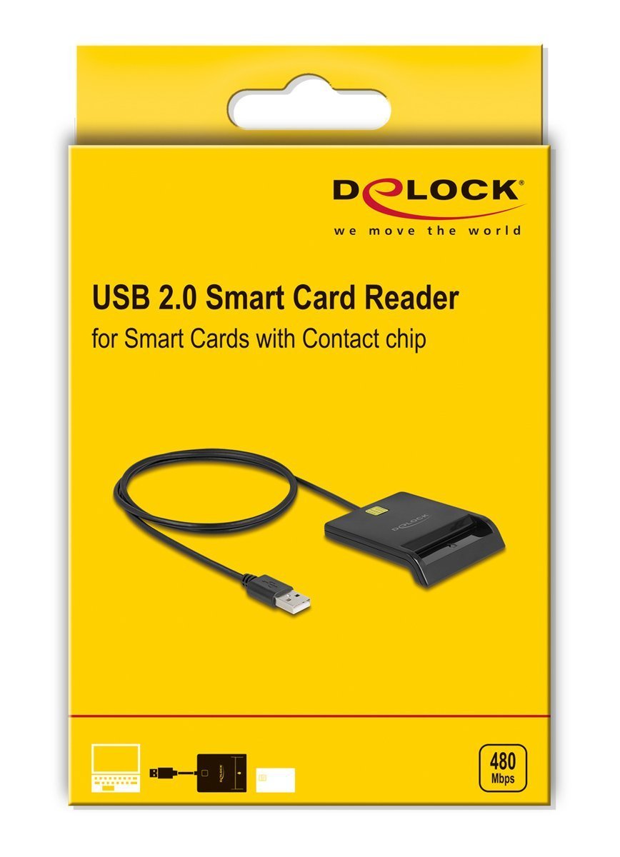 DELOCK card reader για smart card, USB σύνδεση, 480Mbps, μαύρο 9055 - Image 3