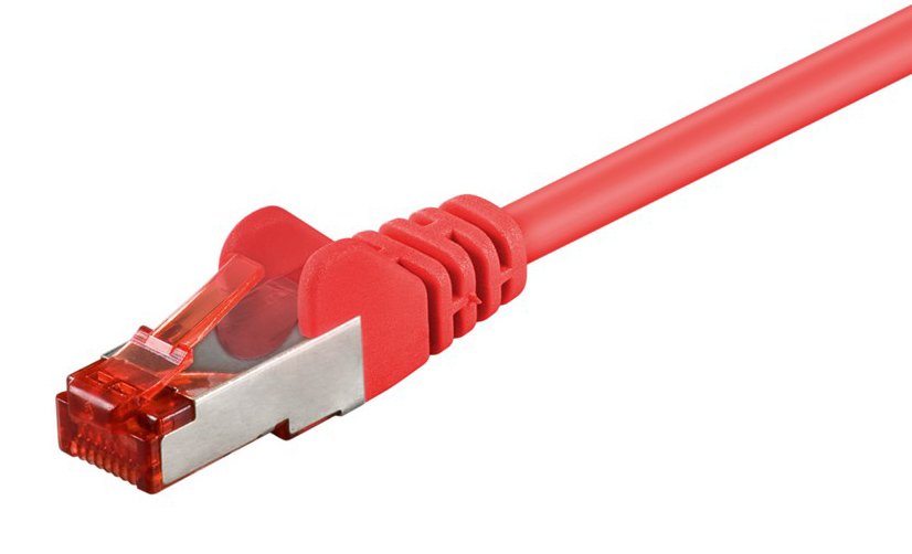 GOOBAY καλώδιο δικτύου , CAT 6 S/FTP, copper, 250MHz, 0.15m, κόκκινο 9656