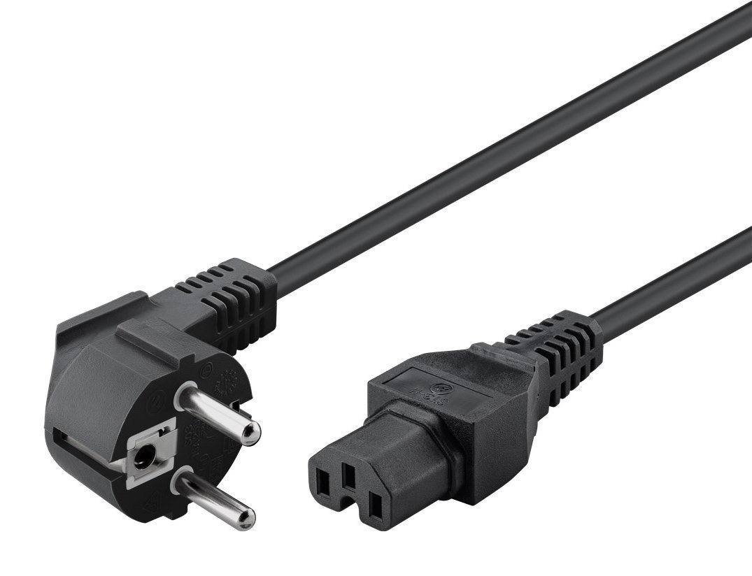GOOBAY καλώδιο τροφοδοσίας , γωνιακό, 0.75mm², 2m, μαύρο 3501