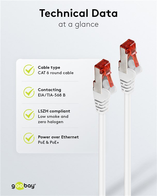 GOOBAY καλώδιο δικτύου , CAT 6 S/FTP, copper, 250MHz, 3m, λευκό 9748 - Image 5