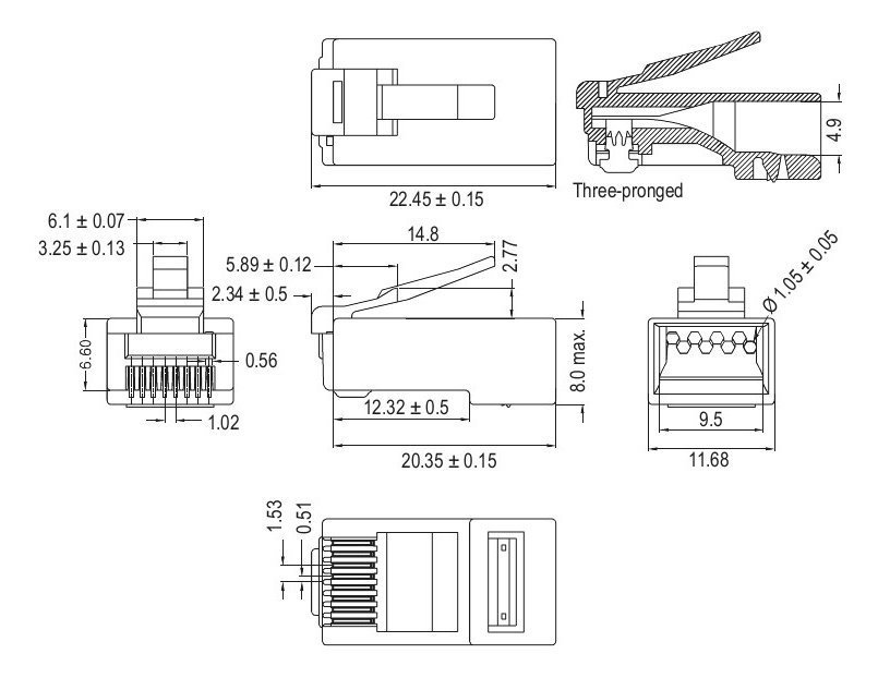 vysma RJ45, CAT 6 UTP, diafano, 10tmch 7322 Vysma 3