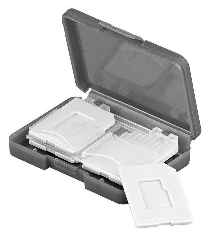GOOBAY θήκη για κάρτες SD & micro SD , 4 θέσεις, διάφανη-γκρι 5788