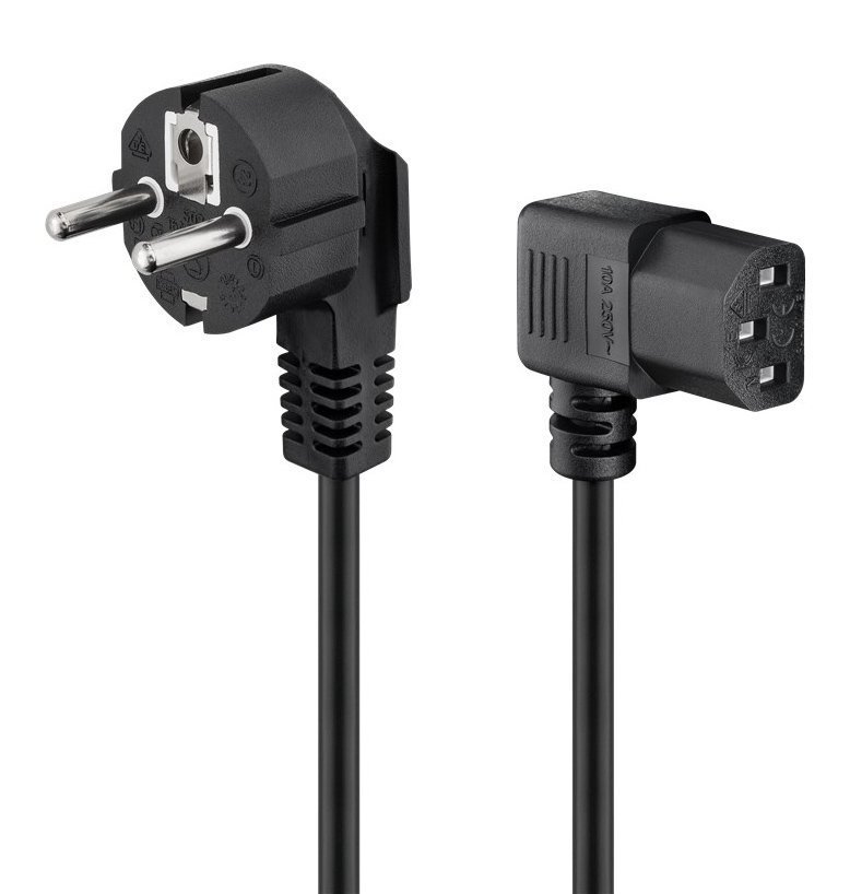 GOOBAY καλώδιο τροφοδοσίας , γωνιακό, 1mm², 3m, μαύρο 3505