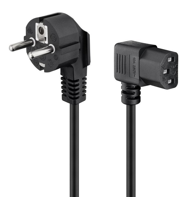 GOOBAY καλώδιο τροφοδοσίας , γωνιακό, 0.75mm², 1.5m, μαύρο 3504