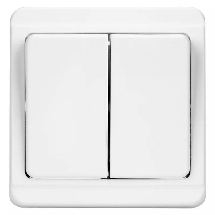 TESLA STROPKOV διακόπτης κομμυτατέρ Standard , διπλός, λευκός 4800