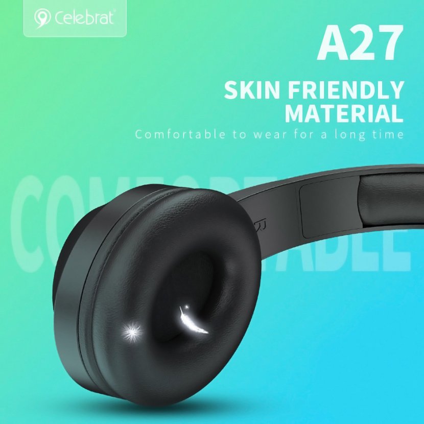 CELEBRAT headphones , wireless & wired, Bluetooth 5.3, Φ40mm, μαύρα 5325 - Image 5