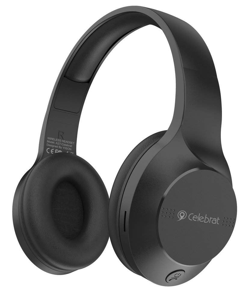 CELEBRAT headphones , wireless & wired, Bluetooth 5.3, Φ40mm, μαύρα 5325