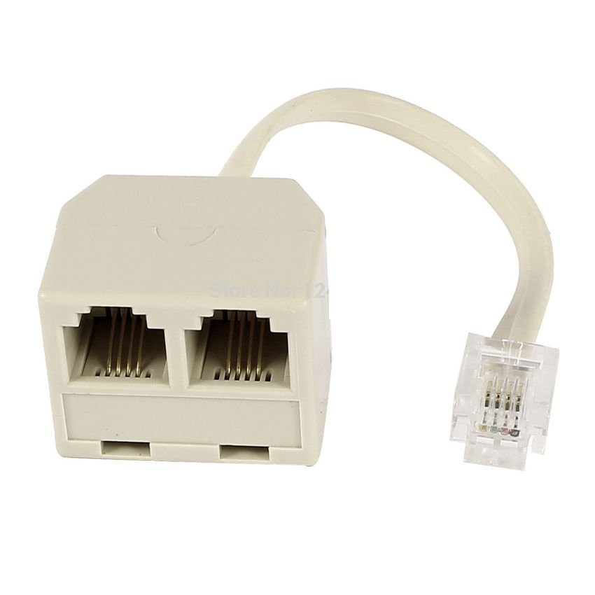 POWERTECH αντάπτορας RJ11 4P4C αρσενικό σε 2x θηλυκό , λευκός 417