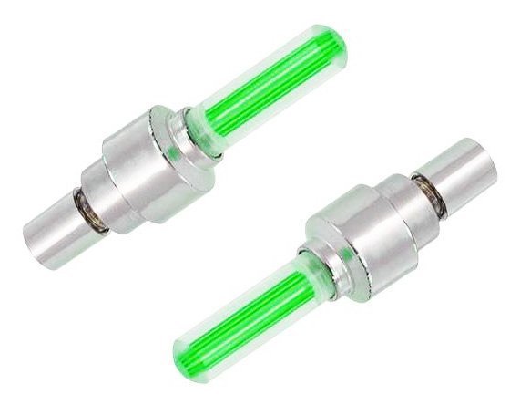 Καπάκι βαλβίδας ποδηλάτου , LED, 6.5cm, 2τμχ, πράσινο 1164