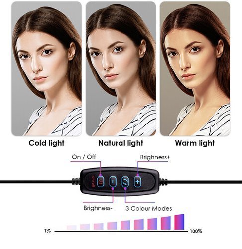 APEXEL φωτιστικό δαχτυλίδι LED με μίνι τρίποδα, Φ26cm 6011 - Image 5