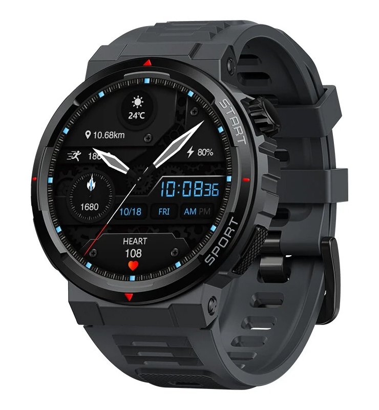 ZEBLZE smartwatch res 3 Plus, heart rate, 1.43" MOLED, IP68, μαύρο 7783