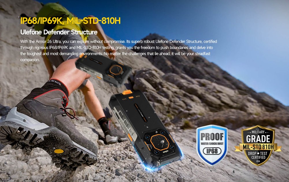 smartphone rmor 26 Ultra Walkie-Talkie, 6.78", 12/512GB, 5G, 15600mh, IP68/IP69K, mayro 7426 12GB