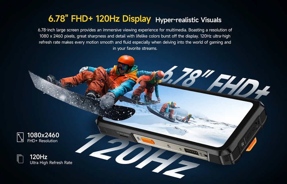 smartphone rmor 26 Ultra Walkie-Talkie, 6.78", 12/512GB, 5G, 15600mh, IP68/IP69K, mayro 7426 12GB