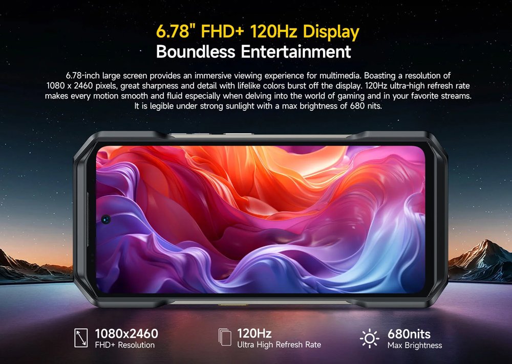 ULEFONE smartphone rmor 27, 6.78", 12/256GB, 10600mh, IP68/IP69K, μαύρο 8151 - Image 8