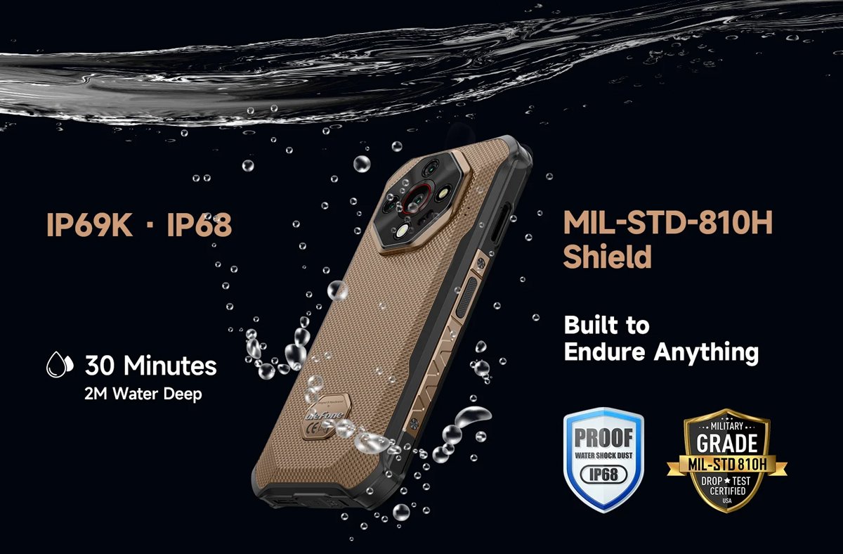 smartphone rmor X16 Pro, 6.56", 8/256GB, 5G, 10360mh, IP68/IP69K/MIL-STD-810H, mayro 9273 6" kai ano