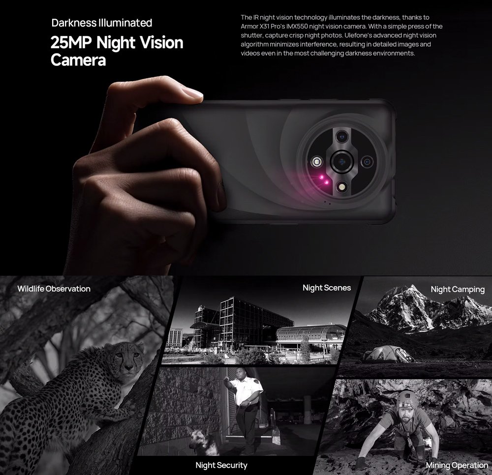 smartphone rmor X31 Pro, 6.56", 8/256GB, 5G, 6050mh, IP68/IP69K, mayro 8556 6" kai ano