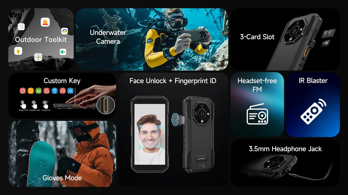 ULEFONE smartphone rmor X32 Pro, 5.65", 8/256GB, 5G, 5500mh, IP68/IP69K, μαύρο 8877 - Image 8