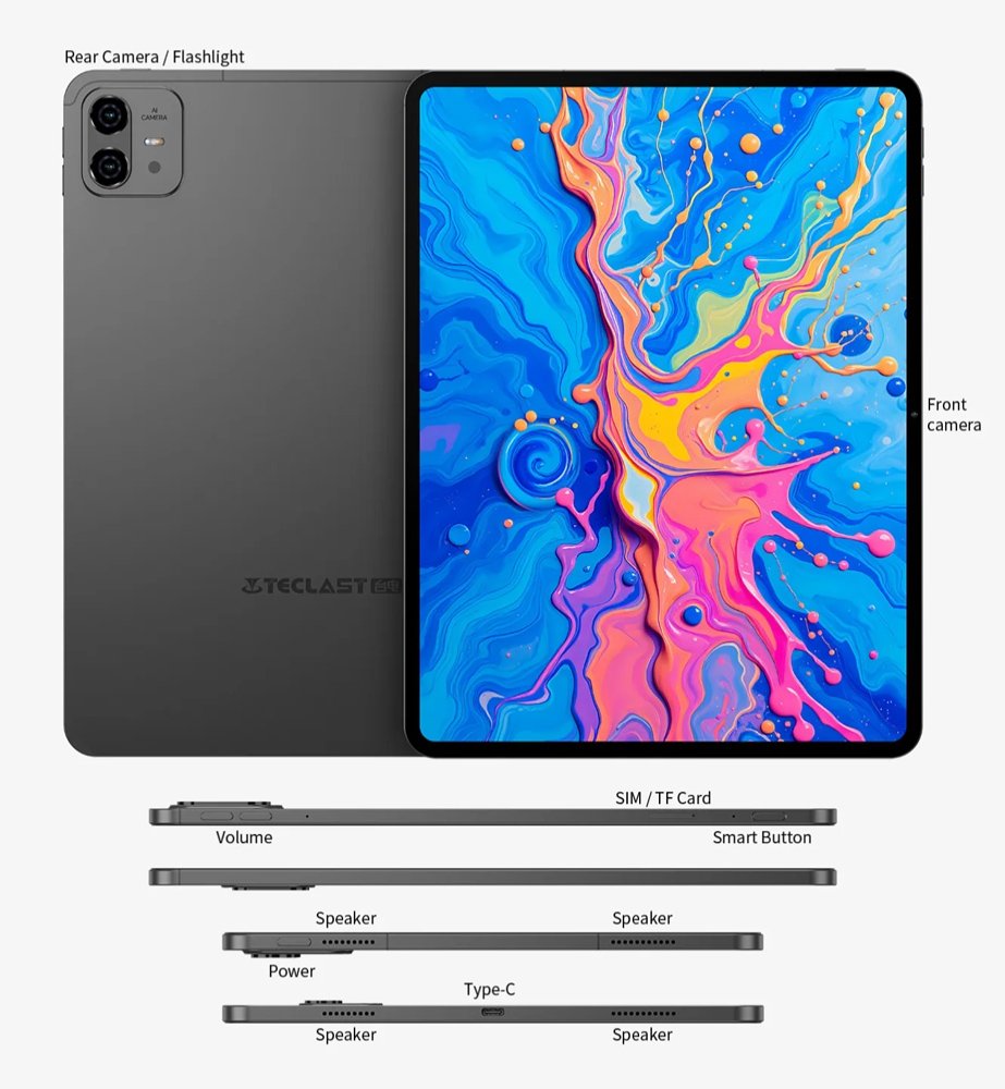 TECLST tablet rtPad Pro me stylo afis, 12.7", 8/256GB, 4G, ndroid 15, 10000mh, gkri 9654 12.7"
