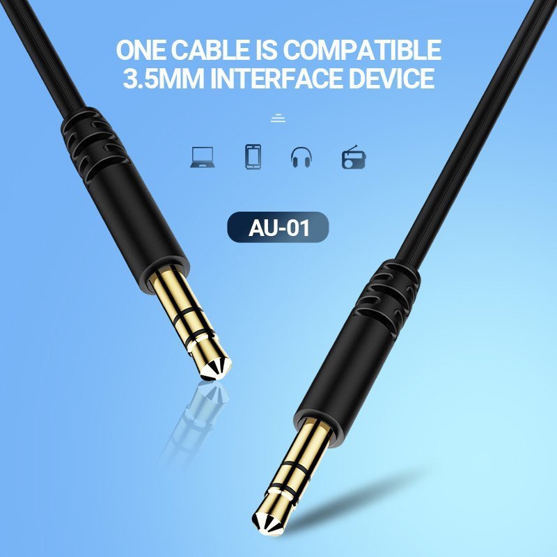 CELEBRAT καλώδιο ήχου 3.5mm , AUX, 1m, μαύρο 8215 - Image 2