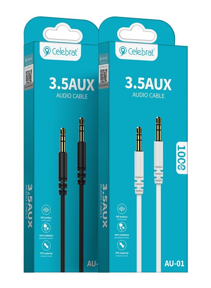 CELEBRAT καλώδιο ήχου 3.5mm , AUX, 1m, μαύρο 8215 - Image 5
