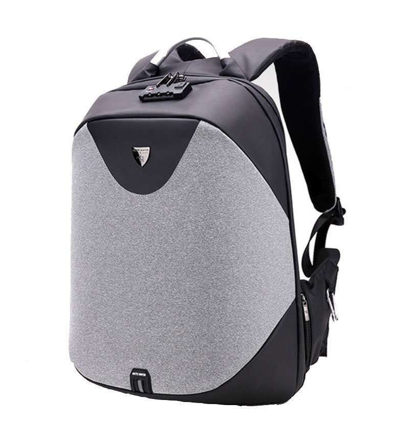 ARCTIC HUNTER τσάντα πλάτης  με θήκη laptop 15.6", λουκέτο TSA, 24L, γκρι 1073