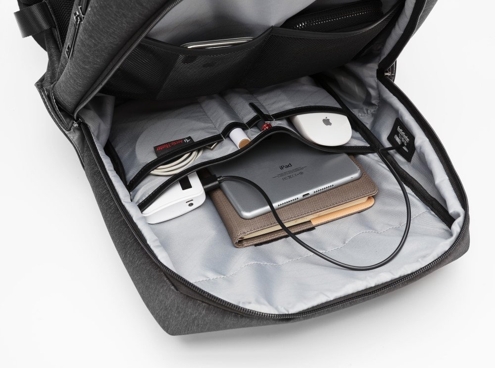 ARCTIC HUNTER τσάντα πλάτης με θήκη laptop 15.6", USB, 24L, μαύρη 1074 - Image 6