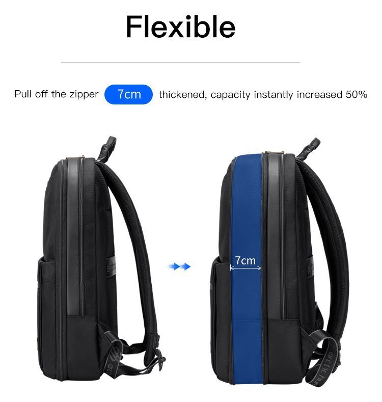 ARCTIC HUNTER τσάντα πλάτης με θήκη laptop 15.6", πτυσσόμενη, 21L, μαύρη 2037 - Image 2
