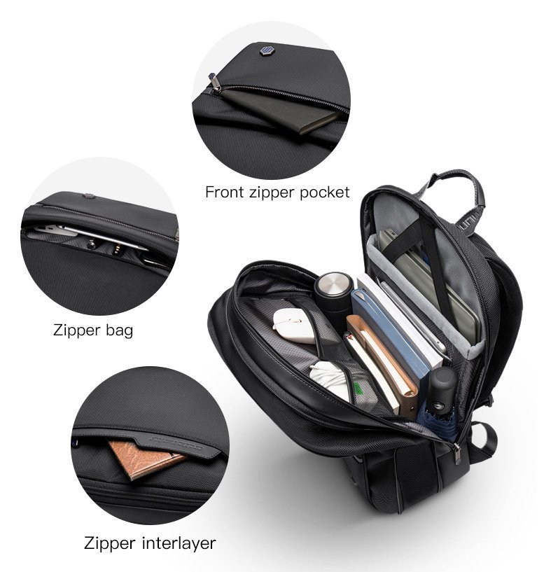 ARCTIC HUNTER τσάντα πλάτης με θήκη laptop 15.6", πτυσσόμενη, 21L, μαύρη 2037 - Image 4