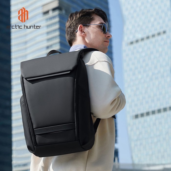 ARCTIC HUNTER τσάντα πλάτης με θήκη laptop 15.6", 21L, μαύρη 5016 - Image 3