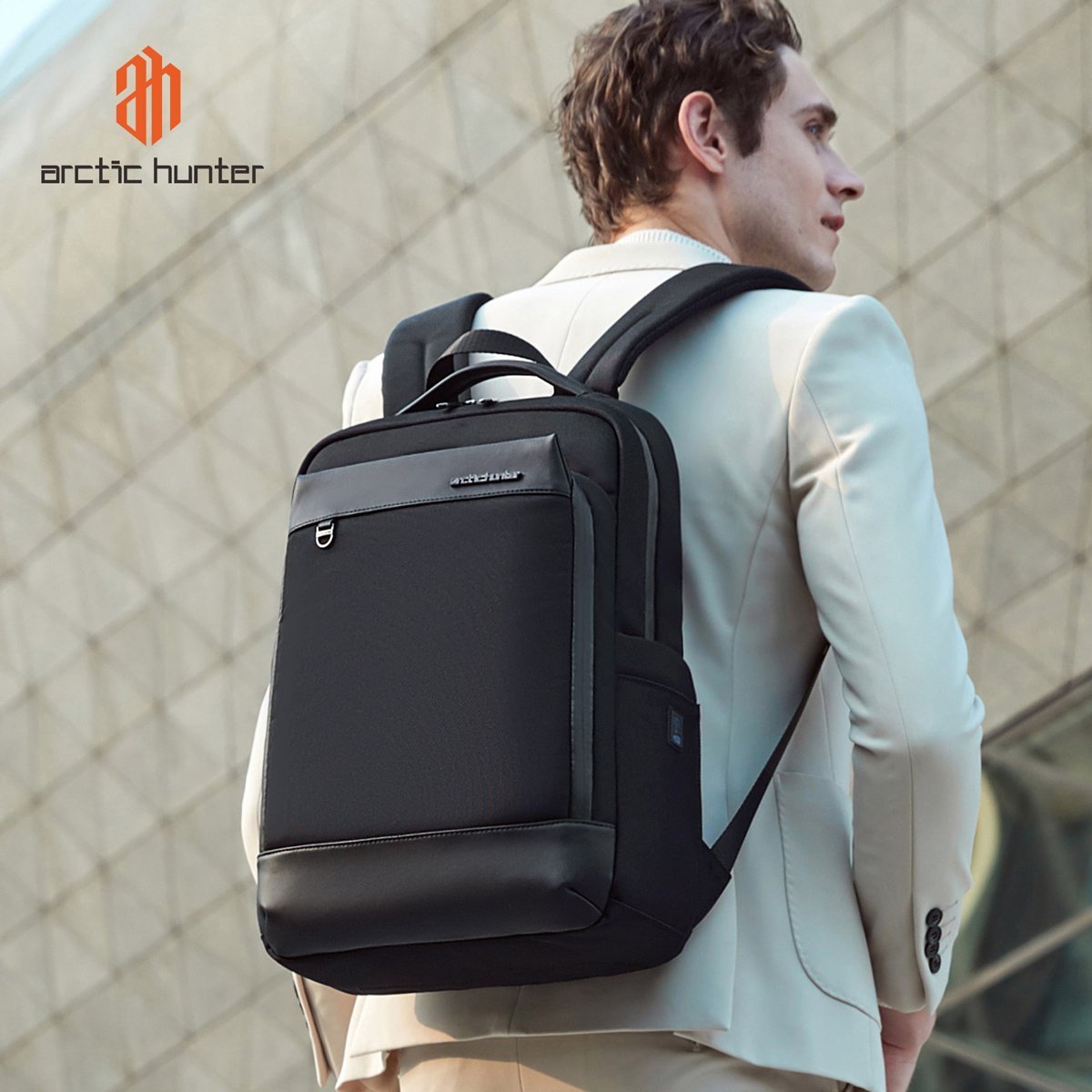 ARCTIC HUNTER τσάντα πλάτης με θήκη laptop 15.6", 15L, μαύρη 7489 - Image 2