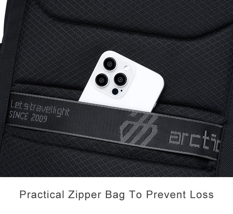 ARCTIC HUNTER τσάντα πλάτης με θήκη laptop 15.6", USB, λουκέτο TSA, 23.5L, μαύρη 7475 - Image 9