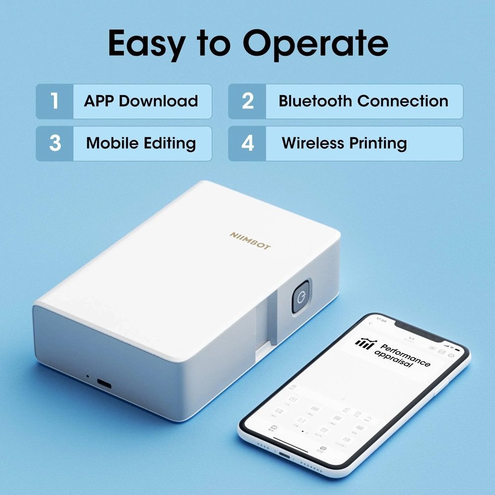 NIIMBOT smart θερμικός εκτυπωτής ετικετών , 203dpi, Bluetooth, λευκός 7709 - Image 5