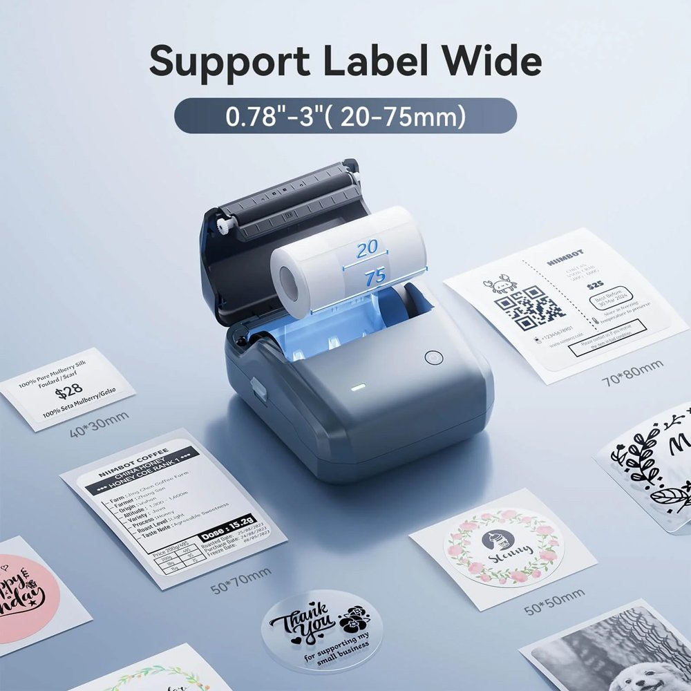NIIMBOT smart θερμικός εκτυπωτής ετικετών , 203dpi, Bluetooth, μπλε 8576 - Image 2
