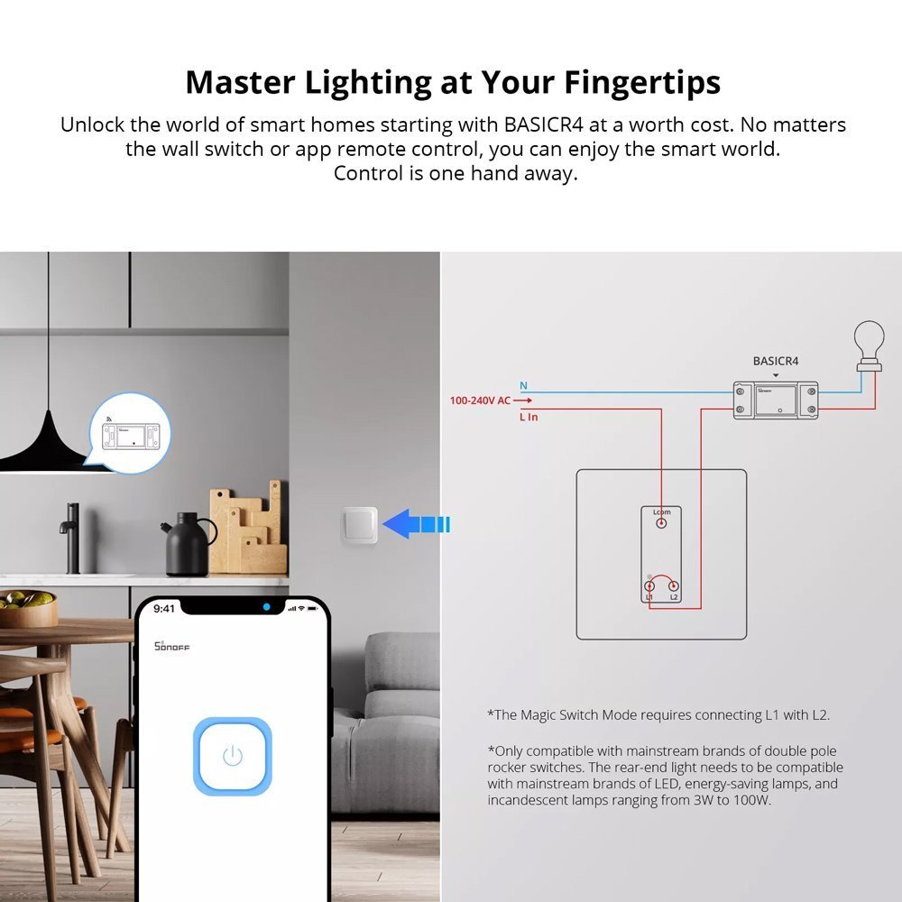 smart diakoptis, WiFi, 10A 7463 Endiamesos diakoptis