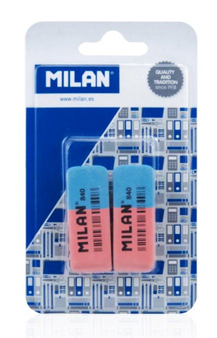 MILAN γόμα 620  για μολύβι και στυλό, 53 x 20 x 8mm, σετ 2τμχ