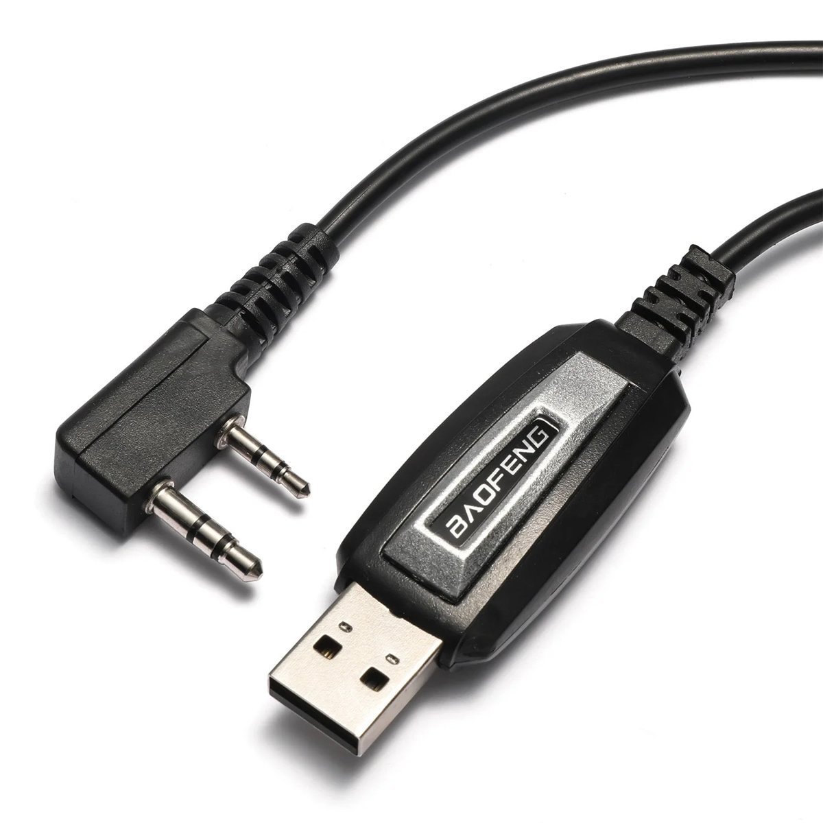 BAOFENG καλώδιο USB σε 2 pin  για προγραμματισμό πομποδεκτών, 1m, μαύρο 8499