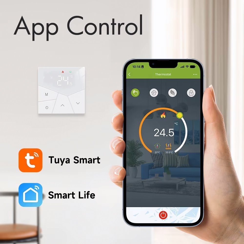 Smart θερμοστάτης πετρελαίου , WiFi, χωνευτός, λευκός 7726 - Image 2