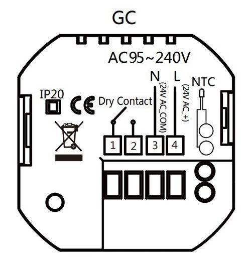 Smart θερμοστάτης αερίου , WiFi, χωνευτός, μαύρος 9617 - Image 4